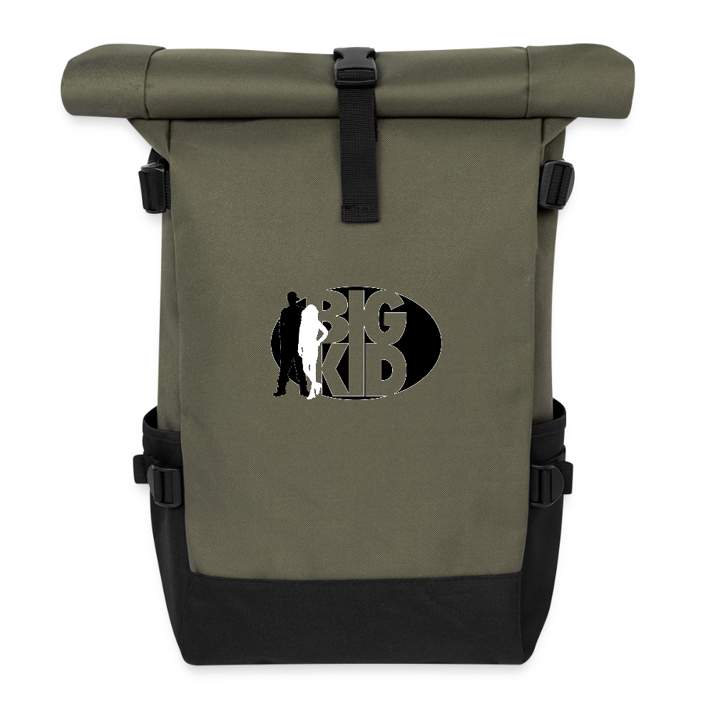 Roll Top Backpack - olive/black